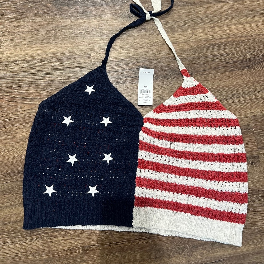 American Eagle crocheted American flag top